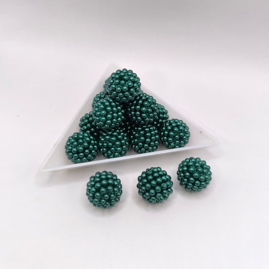 Margele acrilice tip mura 14mm verde inchis