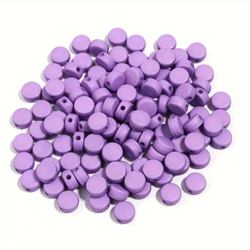 Margele acrilice rotunde plate 7mm mov
