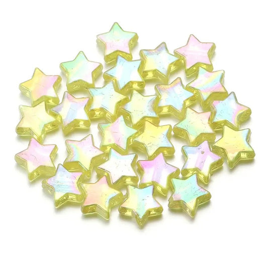 Margele acrilice stea 11mm galben