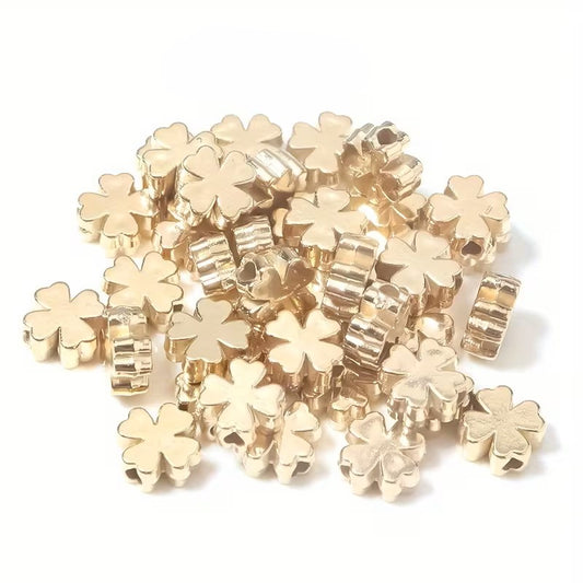 Margele acrilice trifoi 8mm auriu