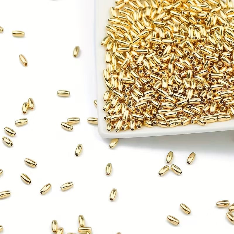 Margele acrilice tub 6mm auriu