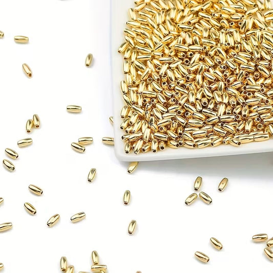 Margele acrilice tub 6mm auriu