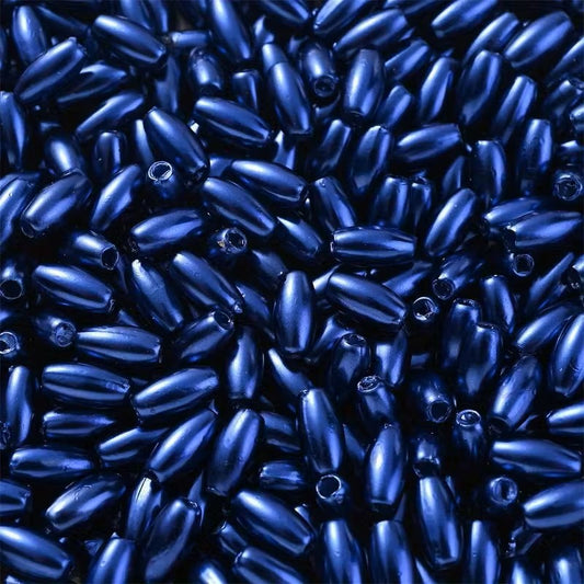 Margele acrilice tub 8mm albastru regal