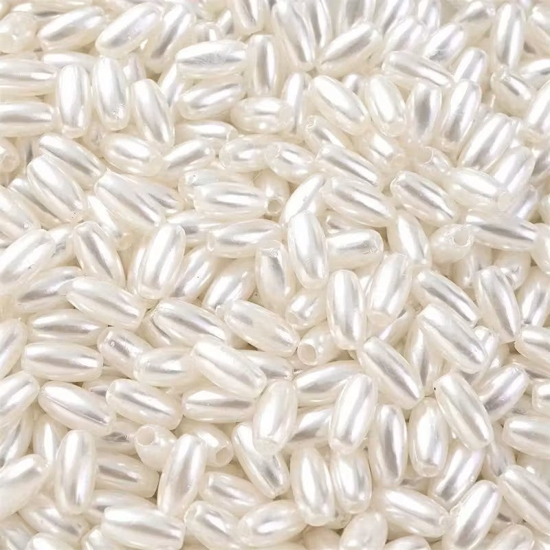 Margele acrilice tub 8mm bej