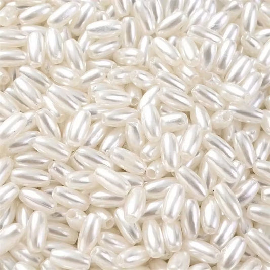 Margele acrilice tub 8mm bej