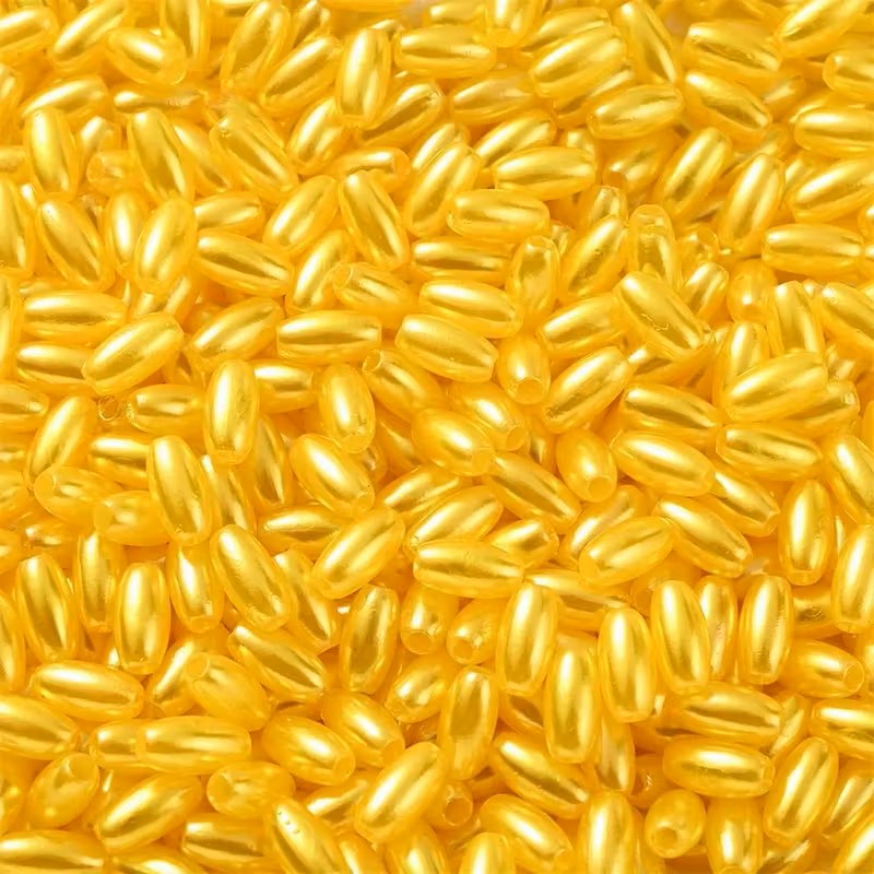 Margele acrilice tub 8mm galben