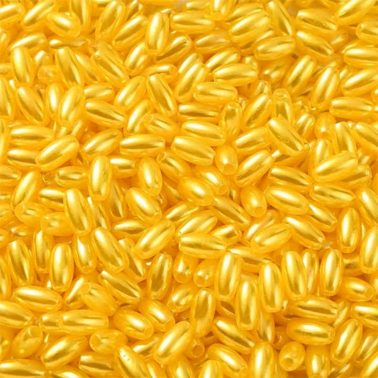 Margele acrilice tub 8mm galben