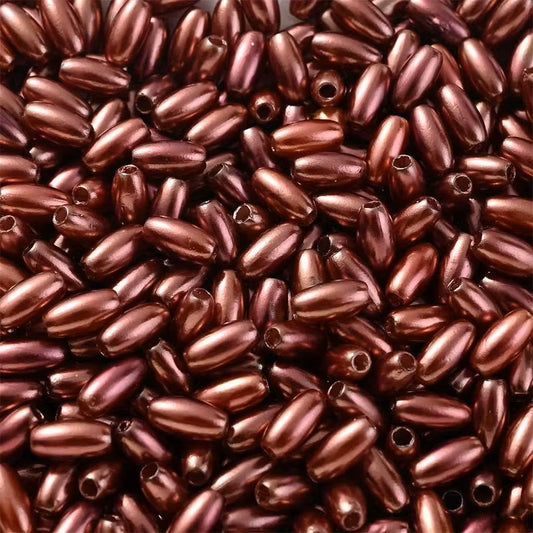 Margele acrilice tub 8mm maro