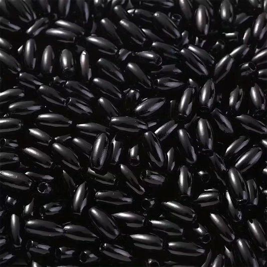 Margele acrilice tub 8mm negru