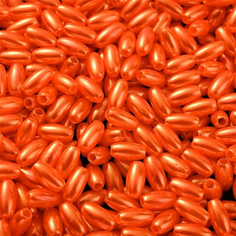 Margele acrilice tub 8mm portocaliu inchis