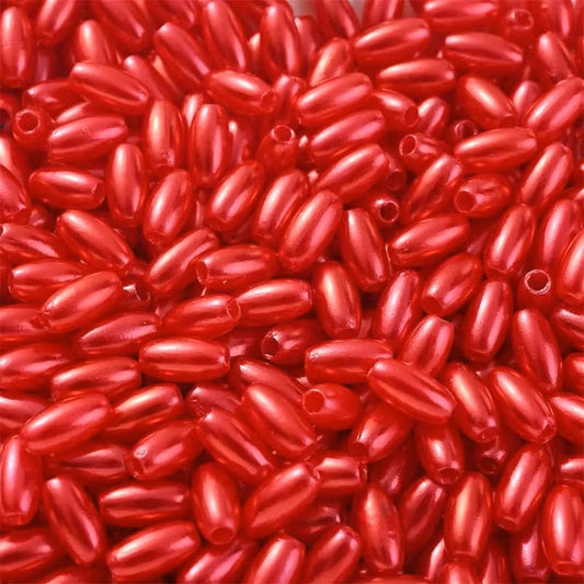 Margele acrilice tub 8mm rosu