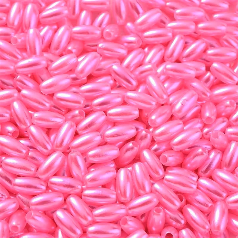 Margele acrilice tub 8mm roz