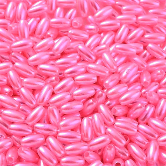 Margele acrilice tub 8mm roz