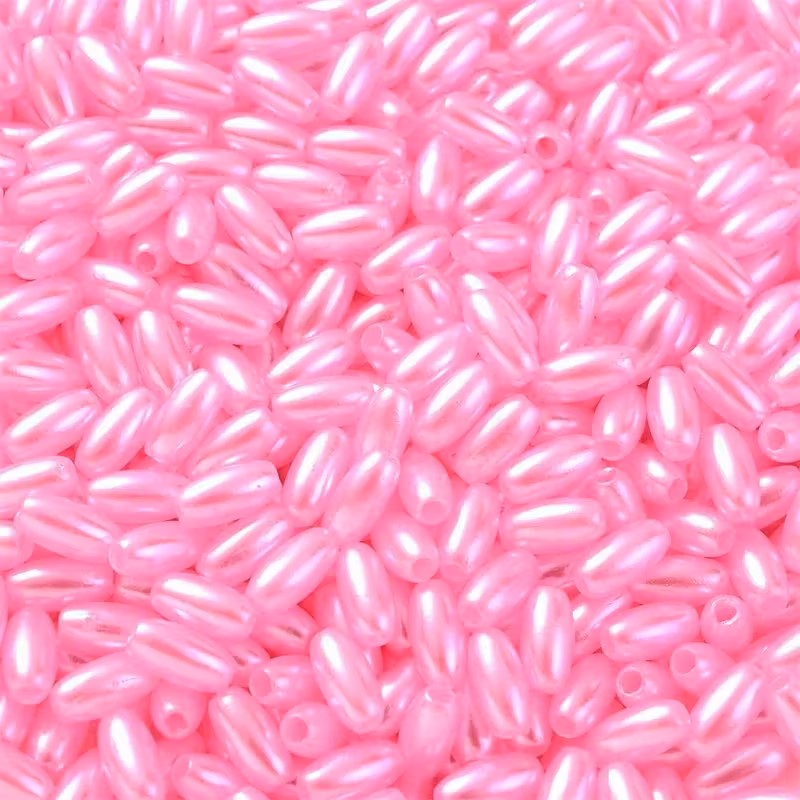 Margele acrilice tub 8mm roz deschis