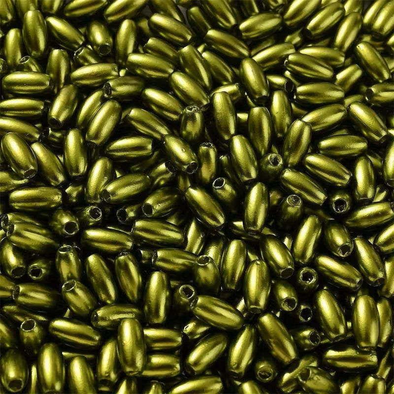 Margele acrilice tub 8mm verde maslina