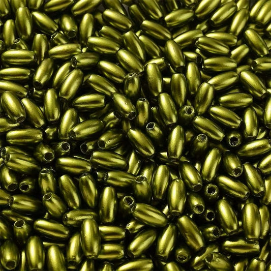 Margele acrilice tub 8mm verde maslina