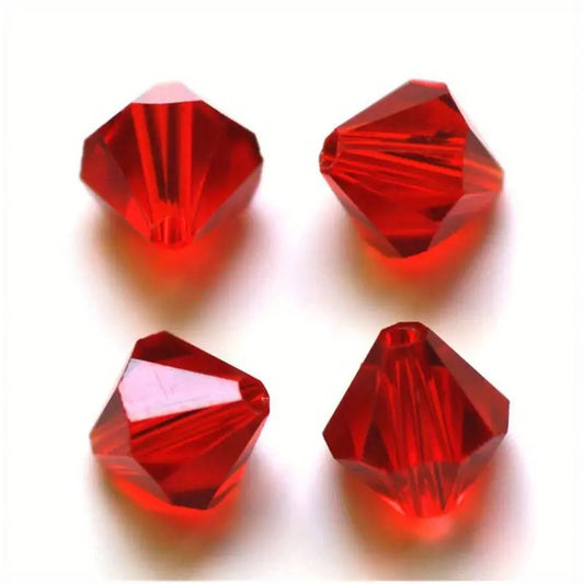 Margele sticla biconice 3mm rosu inchis