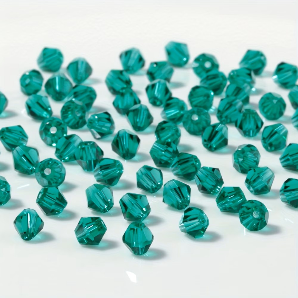 Margele sticla biconice 4mm verde smarald