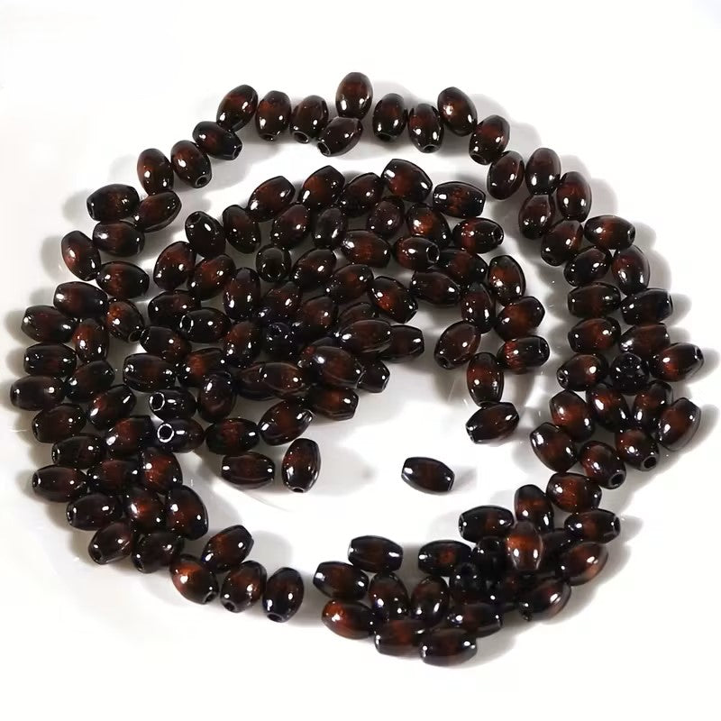 Margele din lemn ovale 7x6mm maro inchis