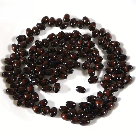 Margele din lemn ovale 7x6mm maro inchis