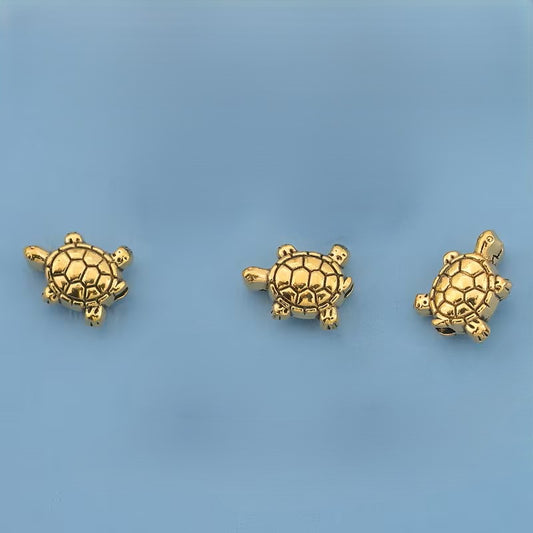 Margele metalice broasca testoasa 10x8mm auriu