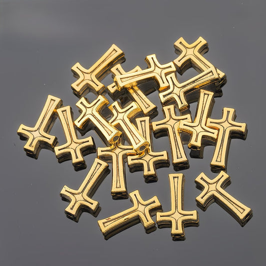 Margele metalice cruce 10x16mm auriu