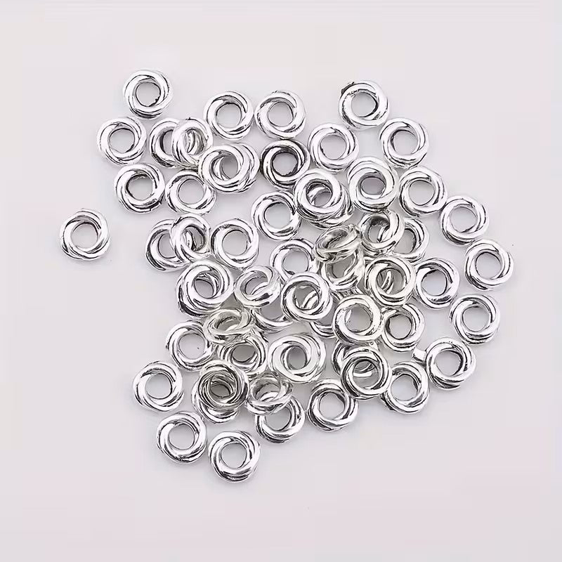 Margele metalice disc 4mm argintiu