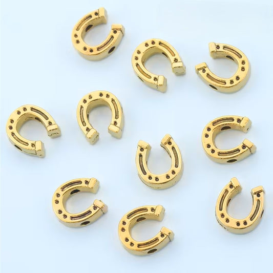 Margele metalice potcoava 10x9mm auriu