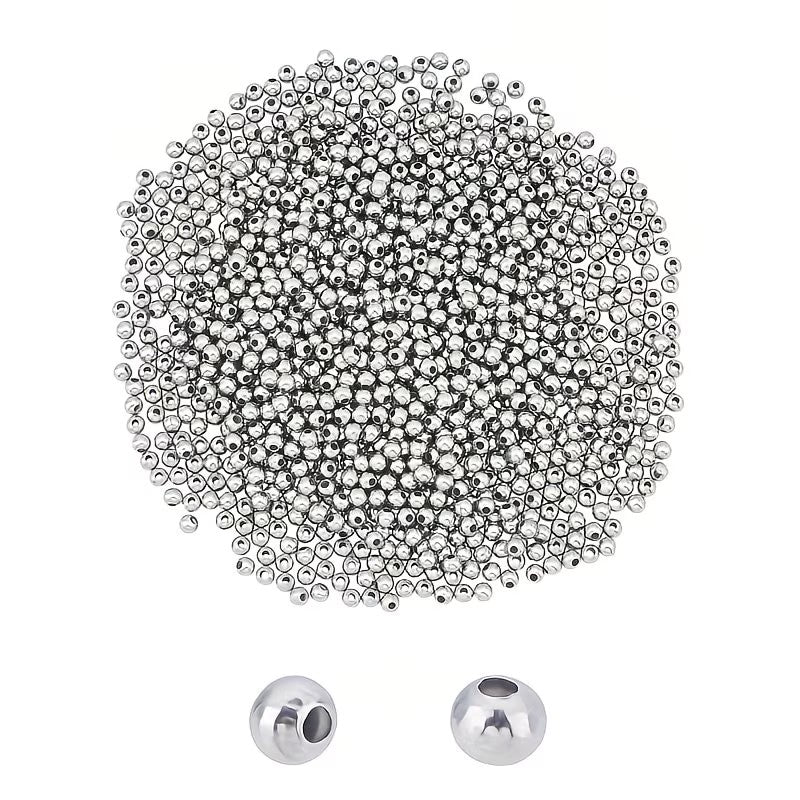 Margele metalice rotunde 2mm argintiu