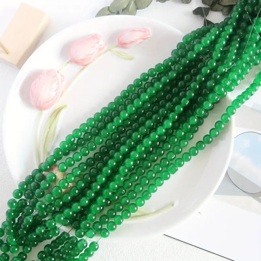 Margele sticla 4mm verde inchis