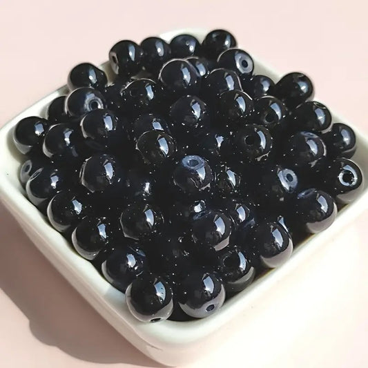 Margele sticla 8mm negru