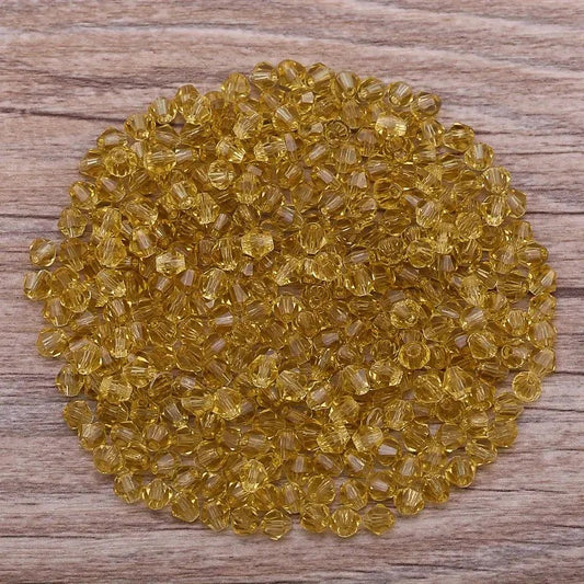 Margele sticla biconice 4mm bej