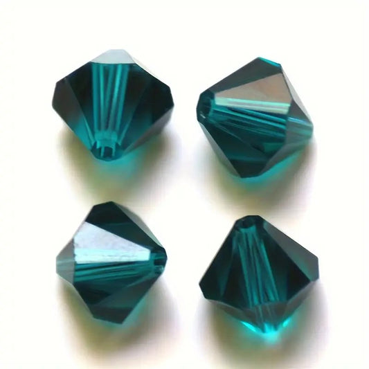 Margele sticla biconice 4mm albastru marin