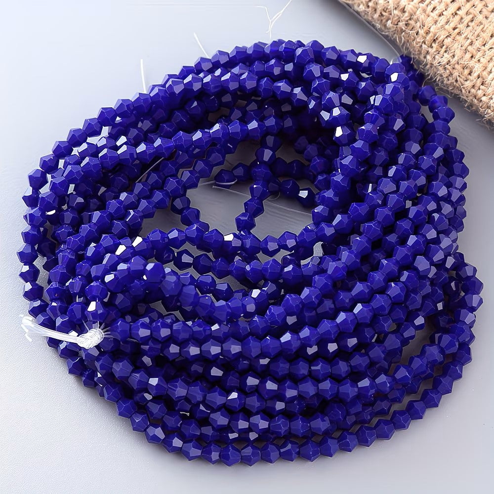 Margele sticla biconice 4mm bleumarin mat