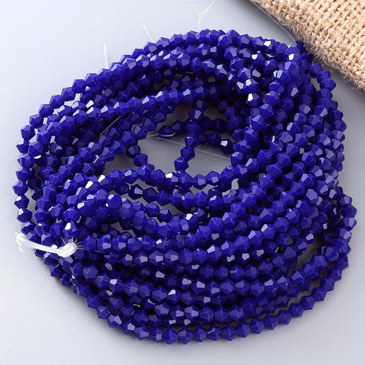 Margele sticla biconice 4mm bleumarin mat