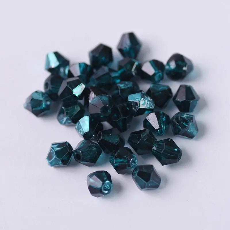 Margele sticla biconice 4mm electroplacat pe jumatate albastru marin