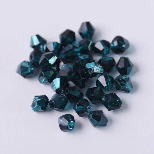 Margele sticla biconice 4mm electroplacat pe jumatate albastru marin