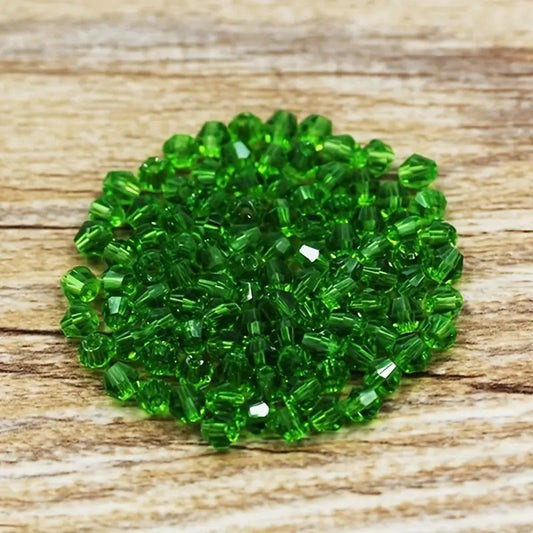 Margele sticla biconice 3mm verde