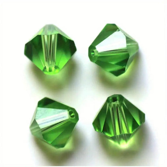 Margele sticla biconice 6mm verde mar