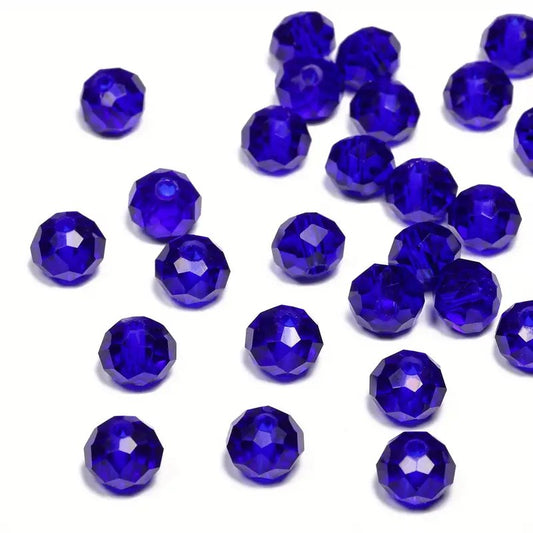Margele sticla fatetate rondele 8mm albastru
