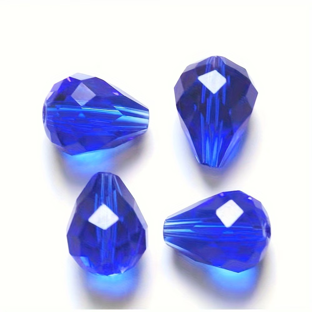 Margele sticla fatetate lacrima 5x7mm albastru