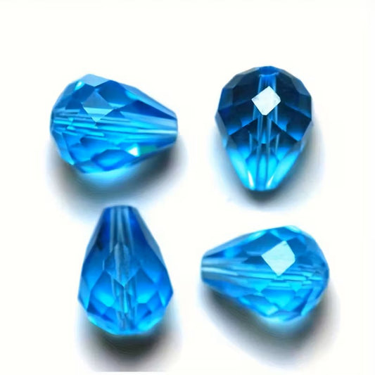 Margele sticla fatetate lacrima 5x7mm albastru deschis