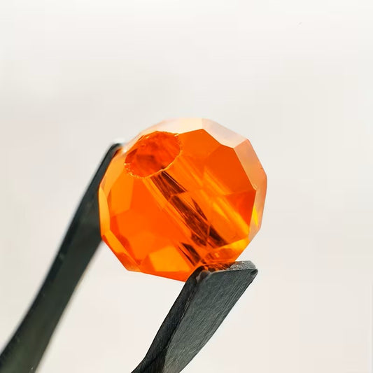 Margele sticla fatetate rondele 4mm portocaliu