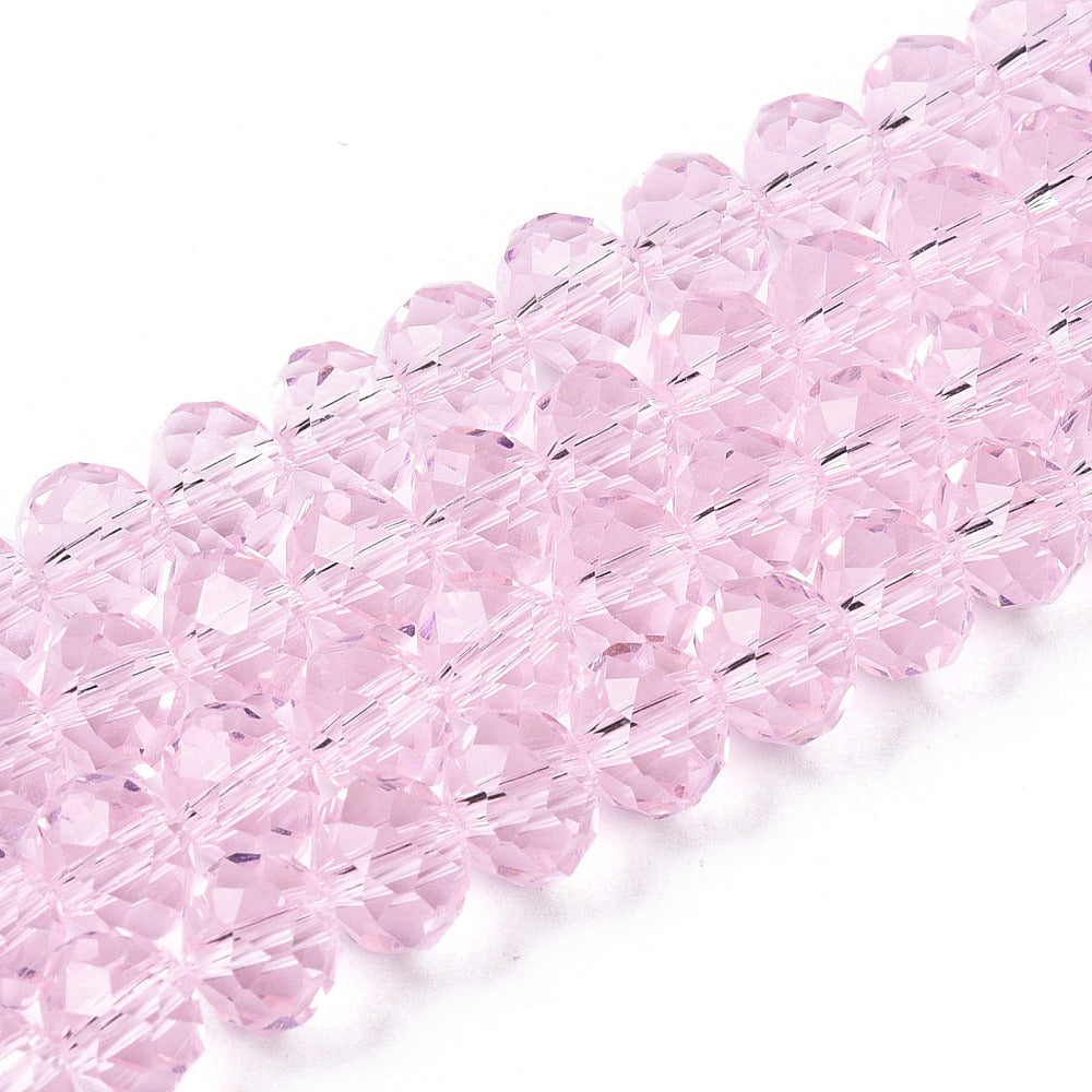 Margele sticla fatetate rondele 4mm roz