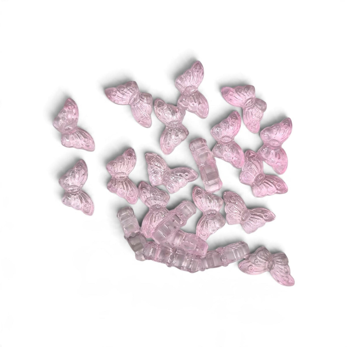 Margele sticla fluture 8x15mm roz deschis