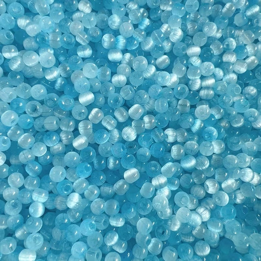 Margele sticla ochi de pisica 4mm albastru