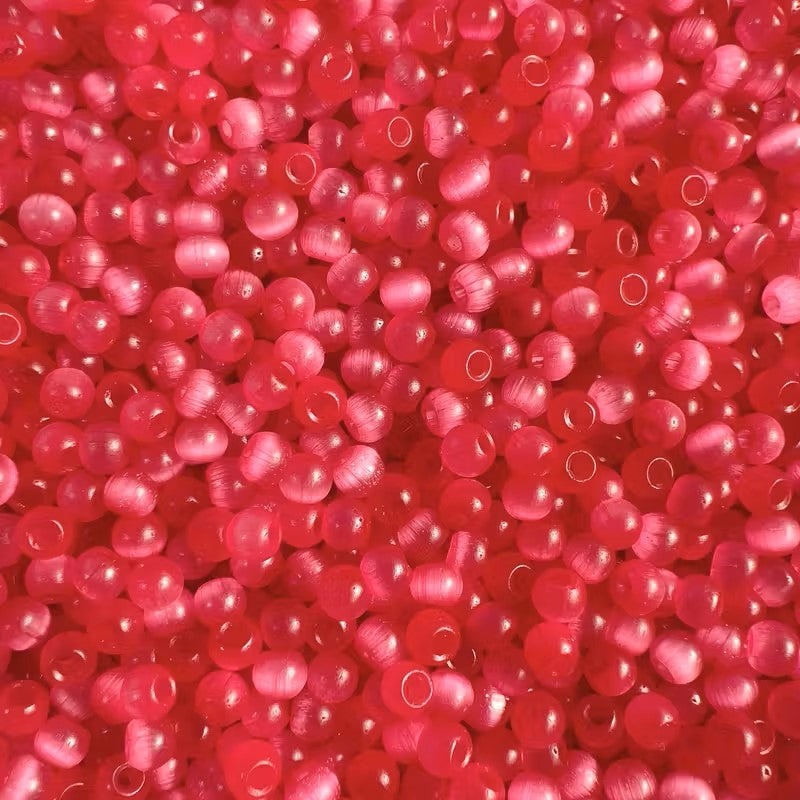 Margele sticla ochi de pisica 4mm rosu