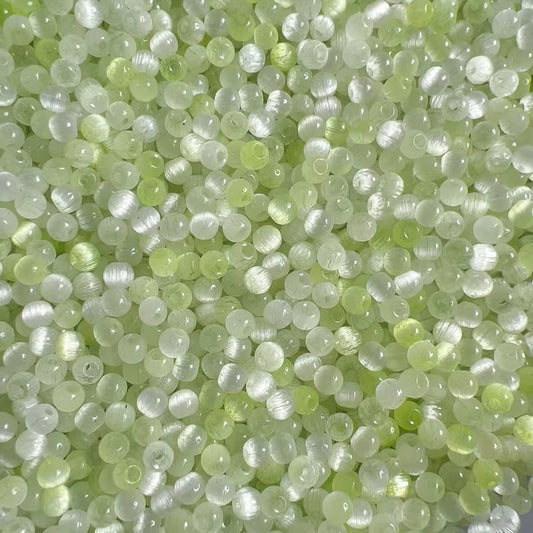 Margele sticla ochi de pisica 4mm verde