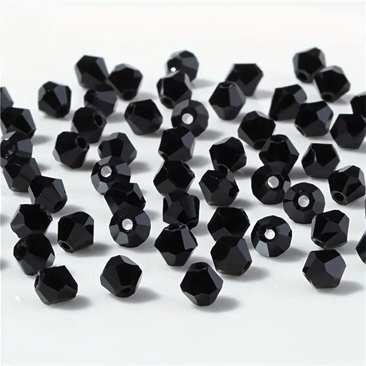Margele sticla biconice 6mm negru