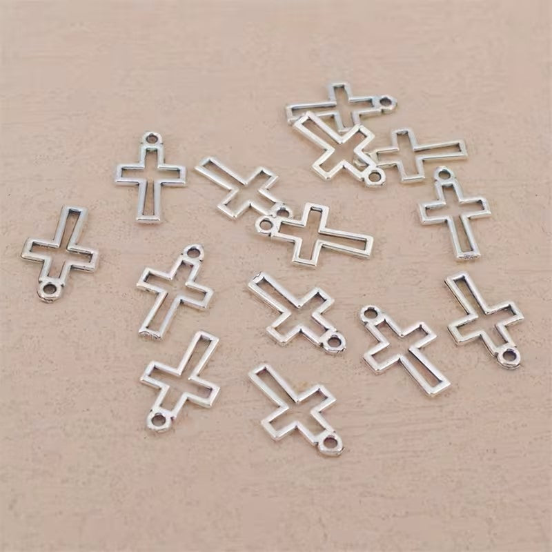 Pandantiv cruce 17x10mm argintiu